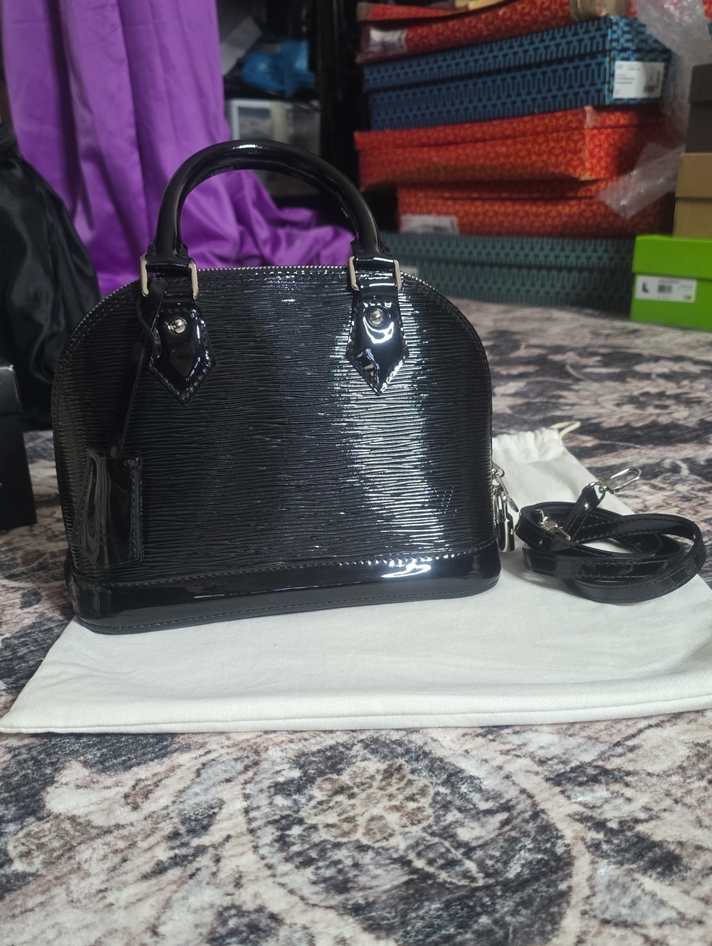 Louis Vuitton Alma Electric Epi Black Removeable Strap.